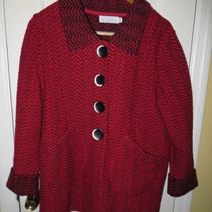 "Willow Boutique" luxurious red/black tunic jacket size M